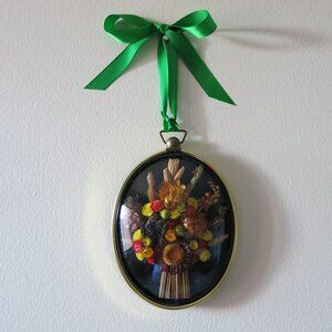 Vintage Belgian Dry Flowers Bouquet Bohemian Romantic Handmade Art Wall Decor